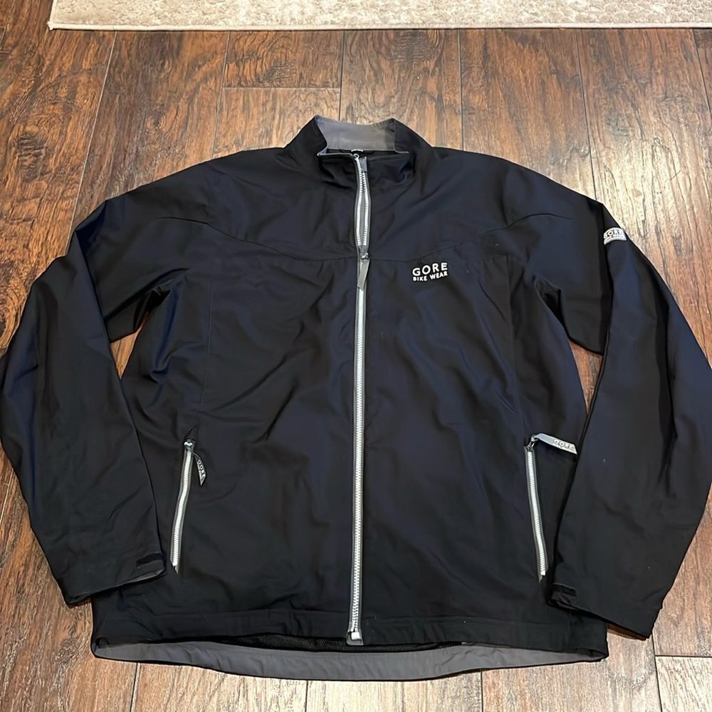 Gore bike Wear Men's Windstopper Jacket Shirt Size XXL Black Reflect back pocket